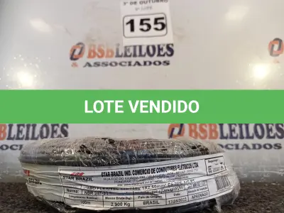 LOTE 155 - 01 ROLO DE CABO FLEXÍVEL 100M 1X 2,5MM NA COR PRETA(NOVO). (NO ESTADO) ATENÇÃO! FAZER A VISITAÇÃO ANTES DE ARREMATAR, NÃO SABEMOS SE FUNCIONA. LEILÃO NÃO TEM GARANTIA E NEM DEVOLUÇÃO, SUJEITO A POSSÍVEIS AVARIAS VISÍVEIS/OCULTAS E/OU AUSÊNCIA DE COMPONENTES.
