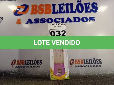 LOTE 032 - 01 LIQUIDIFICADOR PORTÁTIL. (NO ESTADO) ATENÇÃO! FAZER A VISITAÇÃO ANTES DE ARREMATAR, NÃO SABEMOS SE FUNCIONA. LEILÃO NÃO TEM GARANTIA E NEM DEVOLUÇÃO, SUJEITO A POSSÍVEIS AVARIAS VISÍVEIS/OCULTAS E/OU AUSÊNCIA DE COMPONENTES.