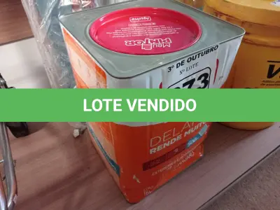 LOTE 273 - 01 LATA DE TINTA IQUINE DELANIL 18L FOSCO AVELUDADO VERDE LIMÃO. (NO ESTADO) ATENÇÃO! FAZER A VISITAÇÃO ANTES DE ARREMATAR, NÃO SABEMOS SE FUNCIONA. LEILÃO NÃO TEM GARANTIA E NEM DEVOLUÇÃO, SUJEITO A POSSÍVEIS AVARIAS VISÍVEIS/OCULTAS E/OU AUSÊNCIA DE COMPONENTES.