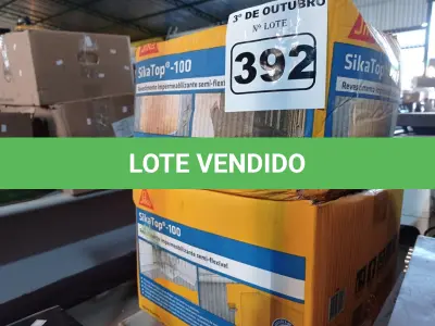 LOTE 392 - 02 CAIXAS DE SIKA TOP-100, REVESTIMENTO IMPERMEABILIZANTE SEMI-FLEXIVEL 18KG. (NO ESTADO) ATENÇÃO! FAZER A VISITAÇÃO ANTES DE ARREMATAR, NÃO SABEMOS SE FUNCIONA. LEILÃO NÃO TEM GARANTIA E NEM DEVOLUÇÃO, SUJEITO A POSSÍVEIS AVARIAS VISÍVEIS/OCULTAS E/OU AUSÊNCIA DE COMPONENTES.