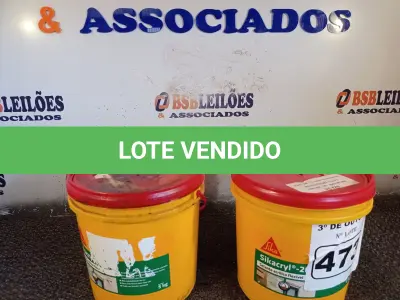 LOTE 473 - 02 GALÕES SIKACRYL-203, SELANTE ACRÍLICO FLEXÍVEL. (NO ESTADO) ATENÇÃO! FAZER A VISITAÇÃO ANTES DE ARREMATAR, NÃO SABEMOS SE FUNCIONA. LEILÃO NÃO TEM GARANTIA E NEM DEVOLUÇÃO, SUJEITO A POSSÍVEIS AVARIAS VISÍVEIS/OCULTAS E/OU AUSÊNCIA DE COMPONENTES.