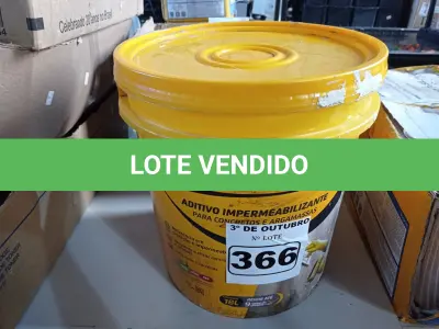 LOTE 366 - 01 BALDE DE VEDACIT, ADITIVO IMPERMEABILIZANTE PARA CONCRETO E ARGAMASSA. (NO ESTADO) ATENÇÃO! FAZER A VISITAÇÃO ANTES DE ARREMATAR, NÃO SABEMOS SE FUNCIONA. LEILÃO NÃO TEM GARANTIA E NEM DEVOLUÇÃO, SUJEITO A POSSÍVEIS AVARIAS VISÍVEIS/OCULTAS E/OU AUSÊNCIA DE COMPONENTES.