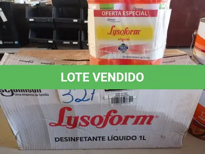 LOTE 327 - 12 LITROS DE LYSOFORM. (NO ESTADO) ATENÇÃO! FAZER A VISITAÇÃO ANTES DE ARREMATAR, NÃO SABEMOS SE FUNCIONA. LEILÃO NÃO TEM GARANTIA E NEM DEVOLUÇÃO, SUJEITO A POSSÍVEIS AVARIAS VISÍVEIS/OCULTAS E/OU AUSÊNCIA DE COMPONENTES.