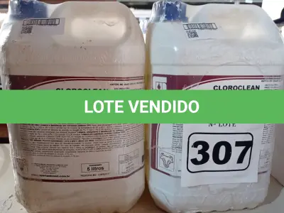 LOTE 307 - 20 LITROS DE CLOROCLEAN, LIMPADOR DESINFETANTE CLORADO PARA INDÚSTRIAS ALIMENTÍCIAS E AFINS. (NO ESTADO) ATENÇÃO! FAZER A VISITAÇÃO ANTES DE ARREMATAR, NÃO SABEMOS SE FUNCIONA. LEILÃO NÃO TEM GARANTIA E NEM DEVOLUÇÃO, SUJEITO A POSSÍVEIS AVARIAS VISÍVEIS/OCULTAS E/OU AUSÊNCIA DE COMPONENTES.