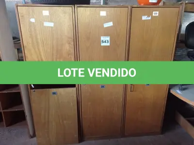 LOTE 543 - 03 ARMÁRIOS EM MADEIRA. (NO ESTADO) ATENÇÃO! FAZER A VISITAÇÃO ANTES DE ARREMATAR, NÃO SABEMOS SE FUNCIONA. LEILÃO NÃO TEM GARANTIA E NEM DEVOLUÇÃO, SUJEITO A POSSÍVEIS AVARIAS VISÍVEIS/OCULTAS E/OU AUSÊNCIA DE COMPONENTES.
