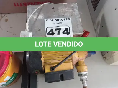 LOTE 474 - 01 BOMBA D’AGUA MARCA WONDER. (NO ESTADO) ATENÇÃO! FAZER A VISITAÇÃO ANTES DE ARREMATAR, NÃO SABEMOS SE FUNCIONA. LEILÃO NÃO TEM GARANTIA E NEM DEVOLUÇÃO, SUJEITO A POSSÍVEIS AVARIAS VISÍVEIS/OCULTAS E/OU AUSÊNCIA DE COMPONENTES.