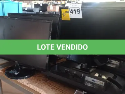 LOTE 419 - 10 MONITORES MARCAS E MODELOS DIVERSOS PARA RETIRADA DE PEÇAS. (NO ESTADO) ATENÇÃO! FAZER A VISITAÇÃO ANTES DE ARREMATAR, NÃO SABEMOS SE FUNCIONA. LEILÃO NÃO TEM GARANTIA E NEM DEVOLUÇÃO, SUJEITO A POSSÍVEIS AVARIAS VISÍVEIS/OCULTAS E/OU AUSÊNCIA DE COMPONENTES.