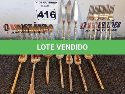 LOTE 416 - 22 PEÇAS DE TALHERES DIVERSOS EM METAL. (NO ESTADO) ATENÇÃO! FAZER A VISITAÇÃO ANTES DE ARREMATAR, NÃO SABEMOS SE FUNCIONA. LEILÃO NÃO TEM GARANTIA E NEM DEVOLUÇÃO, SUJEITO A POSSÍVEIS AVARIAS VISÍVEIS/OCULTAS E/OU AUSÊNCIA DE COMPONENTES.