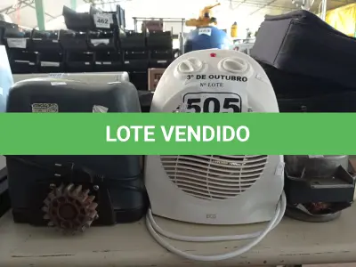 LOTE 505 - 01 MOTOR DE PORTÃO, 01 AQUECEDOR E 01 MOTOR DE MÁQUINA DE LAVAR. (NO ESTADO) ATENÇÃO! FAZER A VISITAÇÃO ANTES DE ARREMATAR, NÃO SABEMOS SE FUNCIONA. LEILÃO NÃO TEM GARANTIA E NEM DEVOLUÇÃO, SUJEITO A POSSÍVEIS AVARIAS VISÍVEIS/OCULTAS E/OU AUSÊNCIA DE COMPONENTES.