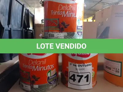 LOTE 471 - 03 GALÕES DE ESMALTE IQUINE MADEIRA E METAIS 3,6L SENDO 02 NA COR MARFIM E 01 MARROM CONHAQUE. (NO ESTADO) ATENÇÃO! FAZER A VISITAÇÃO ANTES DE ARREMATAR, NÃO SABEMOS SE FUNCIONA. LEILÃO NÃO TEM GARANTIA E NEM DEVOLUÇÃO, SUJEITO A POSSÍVEIS AVARIAS VISÍVEIS/OCULTAS E/OU AUSÊNCIA DE COMPONENTES.