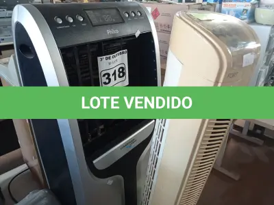 LOTE 318 - 01 VENTILADOR DE COLUNA E 01 CLIMATIZADOR PHILCO 220V. (NO ESTADO) ATENÇÃO! FAZER A VISITAÇÃO ANTES DE ARREMATAR, NÃO SABEMOS SE FUNCIONA. LEILÃO NÃO TEM GARANTIA E NEM DEVOLUÇÃO, SUJEITO A POSSÍVEIS AVARIAS VISÍVEIS/OCULTAS E/OU AUSÊNCIA DE COMPONENTES.