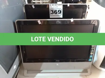 LOTE 369 - 02 COMPUTADORES ALL IN ONE MARCA AOC. (NO ESTADO) ATENÇÃO! FAZER A VISITAÇÃO ANTES DE ARREMATAR, NÃO SABEMOS SE FUNCIONA. LEILÃO NÃO TEM GARANTIA E NEM DEVOLUÇÃO, SUJEITO A POSSÍVEIS AVARIAS VISÍVEIS/OCULTAS E/OU AUSÊNCIA DE COMPONENTES.
