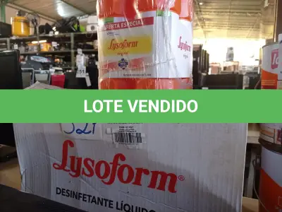 LOTE 327 - 12 LITROS DE LYSOFORM. (NO ESTADO) ATENÇÃO! FAZER A VISITAÇÃO ANTES DE ARREMATAR, NÃO SABEMOS SE FUNCIONA. LEILÃO NÃO TEM GARANTIA E NEM DEVOLUÇÃO, SUJEITO A POSSÍVEIS AVARIAS VISÍVEIS/OCULTAS E/OU AUSÊNCIA DE COMPONENTES.