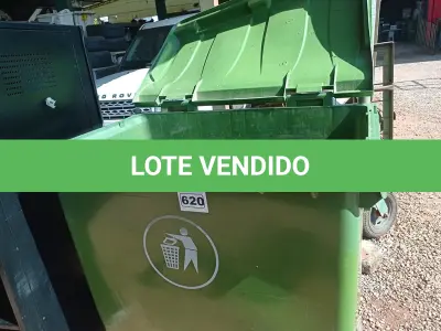 LOTE 620 - 01 CONTAINER HDPE EM-840 660L. (NO ESTADO) ATENÇÃO! FAZER A VISITAÇÃO ANTES DE ARREMATAR, NÃO SABEMOS SE FUNCIONA. LEILÃO NÃO TEM GARANTIA E NEM DEVOLUÇÃO, SUJEITO A POSSÍVEIS AVARIAS VISÍVEIS/OCULTAS E/OU AUSÊNCIA DE COMPONENTES.