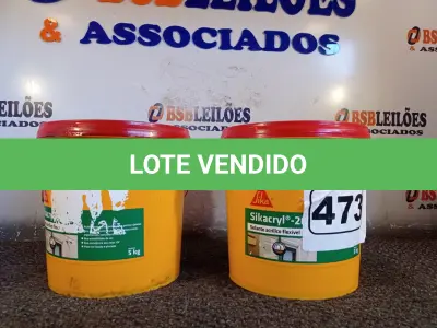 LOTE 473 - 02 GALÕES SIKACRYL-203, SELANTE ACRÍLICO FLEXÍVEL. (NO ESTADO) ATENÇÃO! FAZER A VISITAÇÃO ANTES DE ARREMATAR, NÃO SABEMOS SE FUNCIONA. LEILÃO NÃO TEM GARANTIA E NEM DEVOLUÇÃO, SUJEITO A POSSÍVEIS AVARIAS VISÍVEIS/OCULTAS E/OU AUSÊNCIA DE COMPONENTES.