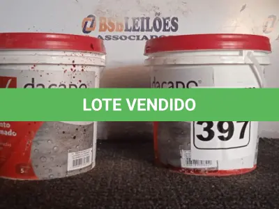 LOTE 397 - 02 BALDES DE CIMENTO QUEIMADO DACAPÓ 5KG (NO ESTADO) ATENÇÃO! FAZER A VISITAÇÃO ANTES DE ARREMATAR, NÃO SABEMOS SE FUNCIONA. LEILÃO NÃO TEM GARANTIA E NEM DEVOLUÇÃO, SUJEITO A POSSÍVEIS AVARIAS VISÍVEIS/OCULTAS E/OU AUSÊNCIA DE COMPONENTES.