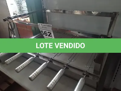 LOTE 562 - 01 CHURRASQUEIRA GIRAGRIL COM 06 ESPETOS. (NO ESTADO) ATENÇÃO! FAZER A VISITAÇÃO ANTES DE ARREMATAR, NÃO SABEMOS SE FUNCIONA. LEILÃO NÃO TEM GARANTIA E NEM DEVOLUÇÃO, SUJEITO A POSSÍVEIS AVARIAS VISÍVEIS/OCULTAS E/OU AUSÊNCIA DE COMPONENTES.