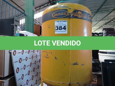 LOTE 384 - 01 TANQUE HIDROPNEUMÁTICO JACUZZI. (NO ESTADO) ATENÇÃO! FAZER A VISITAÇÃO ANTES DE ARREMATAR, NÃO SABEMOS SE FUNCIONA. LEILÃO NÃO TEM GARANTIA E NEM DEVOLUÇÃO, SUJEITO A POSSÍVEIS AVARIAS VISÍVEIS/OCULTAS E/OU AUSÊNCIA DE COMPONENTES.