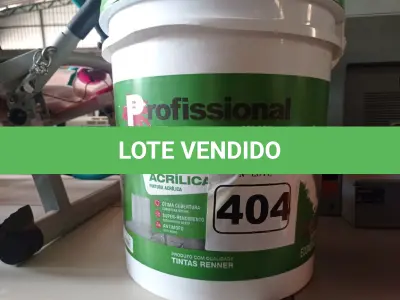 LOTE 404 - 01 BALDE DE TINTA ACRÍLICA 18L NA COR FOSCO PALHA. (NO ESTADO) ATENÇÃO! FAZER A VISITAÇÃO ANTES DE ARREMATAR, NÃO SABEMOS SE FUNCIONA. LEILÃO NÃO TEM GARANTIA E NEM DEVOLUÇÃO, SUJEITO A POSSÍVEIS AVARIAS VISÍVEIS/OCULTAS E/OU AUSÊNCIA DE COMPONENTES.
