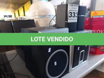 LOTE 333 - 02 SUBWOOFER E 02 CAIXINHAS DE SOM. (NO ESTADO) ATENÇÃO! FAZER A VISITAÇÃO ANTES DE ARREMATAR, NÃO SABEMOS SE FUNCIONA. LEILÃO NÃO TEM GARANTIA E NEM DEVOLUÇÃO, SUJEITO A POSSÍVEIS AVARIAS VISÍVEIS/OCULTAS E/OU AUSÊNCIA DE COMPONENTES.