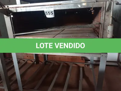 LOTE 555 - 01 FORNO INDUSTRIAL A GÁS COM AVARIAS.  (NO ESTADO) ATENÇÃO! FAZER A VISITAÇÃO ANTES DE ARREMATAR, NÃO SABEMOS SE FUNCIONA. LEILÃO NÃO TEM GARANTIA E NEM DEVOLUÇÃO, SUJEITO A POSSÍVEIS AVARIAS VISÍVEIS/OCULTAS E/OU AUSÊNCIA DE COMPONENTES.