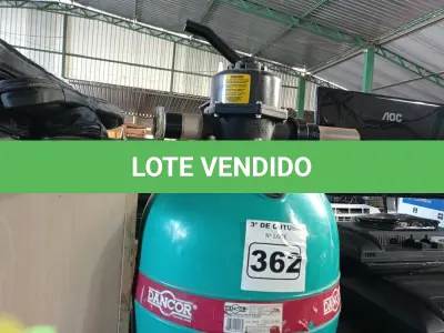 LOTE 362 - 01 FILTRO PARA PISCINA MARCA DANCOR. (NO ESTADO) ATENÇÃO! FAZER A VISITAÇÃO ANTES DE ARREMATAR, NÃO SABEMOS SE FUNCIONA. LEILÃO NÃO TEM GARANTIA E NEM DEVOLUÇÃO, SUJEITO A POSSÍVEIS AVARIAS VISÍVEIS/OCULTAS E/OU AUSÊNCIA DE COMPONENTES.