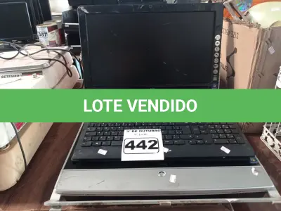 LOTE 442 - 02 COMPUTADORES ALL IN ONE MARCAS AOC. (NO ESTADO) ATENÇÃO! FAZER A VISITAÇÃO ANTES DE ARREMATAR, NÃO SABEMOS SE FUNCIONA. LEILÃO NÃO TEM GARANTIA E NEM DEVOLUÇÃO, SUJEITO A POSSÍVEIS AVARIAS VISÍVEIS/OCULTAS E/OU AUSÊNCIA DE COMPONENTES.