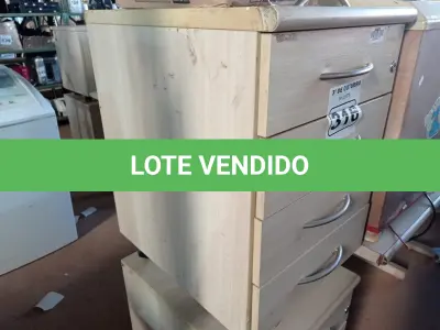 LOTE 316 - 02 GAVETEIROS COM 04 GAVETAS. (NO ESTADO) ATENÇÃO! FAZER A VISITAÇÃO ANTES DE ARREMATAR, NÃO SABEMOS SE FUNCIONA. LEILÃO NÃO TEM GARANTIA E NEM DEVOLUÇÃO, SUJEITO A POSSÍVEIS AVARIAS VISÍVEIS/OCULTAS E/OU AUSÊNCIA DE COMPONENTES.