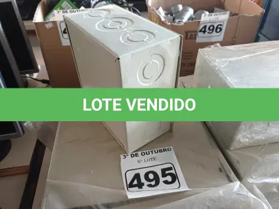 LOTE 495 - 06 CAIXAS DE PASSAGEM MARCAS E MODELOS DIVERSOS. (NO ESTADO) ATENÇÃO! FAZER A VISITAÇÃO ANTES DE ARREMATAR, NÃO SABEMOS SE FUNCIONA. LEILÃO NÃO TEM GARANTIA E NEM DEVOLUÇÃO, SUJEITO A POSSÍVEIS AVARIAS VISÍVEIS/OCULTAS E/OU AUSÊNCIA DE COMPONENTES.