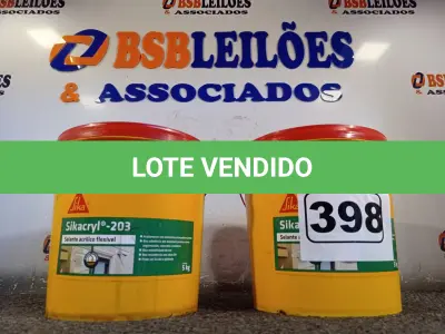 LOTE 398 - 02 GALÕES SIKACRYL-203, SELANTE ACRÍLICO FLEXÍVEL. (NO ESTADO) ATENÇÃO! FAZER A VISITAÇÃO ANTES DE ARREMATAR, NÃO SABEMOS SE FUNCIONA. LEILÃO NÃO TEM GARANTIA E NEM DEVOLUÇÃO, SUJEITO A POSSÍVEIS AVARIAS VISÍVEIS/OCULTAS E/OU AUSÊNCIA DE COMPONENTES.