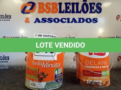LOTE 549 - 02 GALÕES DE ESMALTE IQUINE MADEIRA E METAIS 3,6L NAS CORES MARFIM E MARROM TABACO. (NO ESTADO) ATENÇÃO! FAZER A VISITAÇÃO ANTES DE ARREMATAR, NÃO SABEMOS SE FUNCIONA. LEILÃO NÃO TEM GARANTIA E NEM DEVOLUÇÃO, SUJEITO A POSSÍVEIS AVARIAS VISÍVEIS/OCULTAS E/OU AUSÊNCIA DE COMPONENTES.