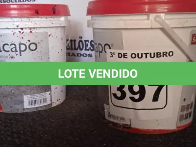 LOTE 397 - 02 BALDES DE CIMENTO QUEIMADO DACAPÓ 5KG (NO ESTADO) ATENÇÃO! FAZER A VISITAÇÃO ANTES DE ARREMATAR, NÃO SABEMOS SE FUNCIONA. LEILÃO NÃO TEM GARANTIA E NEM DEVOLUÇÃO, SUJEITO A POSSÍVEIS AVARIAS VISÍVEIS/OCULTAS E/OU AUSÊNCIA DE COMPONENTES.