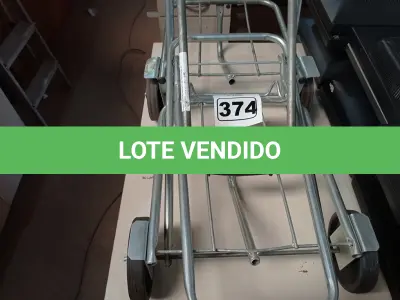 LOTE 374 - 02 CARRINHOS PARA TRANSPORTE DE CARGAS. (NO ESTADO) ATENÇÃO! FAZER A VISITAÇÃO ANTES DE ARREMATAR, NÃO SABEMOS SE FUNCIONA. LEILÃO NÃO TEM GARANTIA E NEM DEVOLUÇÃO, SUJEITO A POSSÍVEIS AVARIAS VISÍVEIS/OCULTAS E/OU AUSÊNCIA DE COMPONENTES.