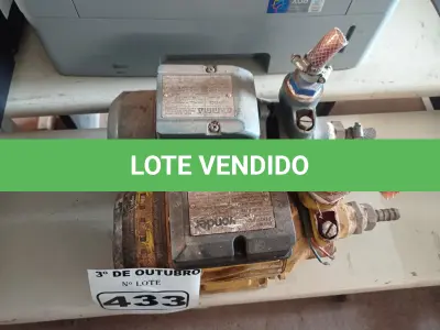 LOTE 433 - 01 BOMBAS D’AGUA MARCAS E MODELOS DIVERSOS. (NO ESTADO) ATENÇÃO! FAZER A VISITAÇÃO ANTES DE ARREMATAR, NÃO SABEMOS SE FUNCIONA. LEILÃO NÃO TEM GARANTIA E NEM DEVOLUÇÃO, SUJEITO A POSSÍVEIS AVARIAS VISÍVEIS/OCULTAS E/OU AUSÊNCIA DE COMPONENTES.