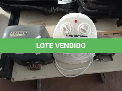 LOTE 505 - 01 MOTOR DE PORTÃO, 01 AQUECEDOR E 01 MOTOR DE MÁQUINA DE LAVAR. (NO ESTADO) ATENÇÃO! FAZER A VISITAÇÃO ANTES DE ARREMATAR, NÃO SABEMOS SE FUNCIONA. LEILÃO NÃO TEM GARANTIA E NEM DEVOLUÇÃO, SUJEITO A POSSÍVEIS AVARIAS VISÍVEIS/OCULTAS E/OU AUSÊNCIA DE COMPONENTES.
