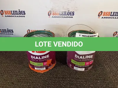 LOTE 012 - 02 GALÕES DE ESMALTE SINTÉTICO IQUINE DIALINE MADEIRA E METAIS 3,6L NAS CORES VERDE FOLHA E VERDE COLONIAL. (NO ESTADO) ATENÇÃO! FAZER A VISITAÇÃO ANTES DE ARREMATAR, NÃO SABEMOS SE FUNCIONA. LEILÃO NÃO TEM GARANTIA E NEM DEVOLUÇÃO, SUJEITO A POSSÍVEIS AVARIAS VISÍVEIS/OCULTAS E/OU AUSÊNCIA DE COMPONENTES.
