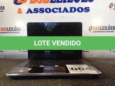 LOTE 004 - 01 NOTEBOOK MARCA HP. (NO ESTADO) ATENÇÃO! FAZER A VISITAÇÃO ANTES DE ARREMATAR, NÃO SABEMOS SE FUNCIONA. LEILÃO NÃO TEM GARANTIA E NEM DEVOLUÇÃO, SUJEITO A POSSÍVEIS AVARIAS VISÍVEIS/OCULTAS E/OU AUSÊNCIA DE COMPONENTES.