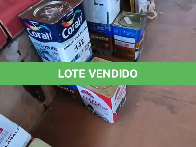 LOTE 142 - 01 LATA DE PRIME ASFÁLTICO 02 LATAS DE TINTAS DIVERSAS (NO ESTADO, NÃO SABEMOS SE FUNCIONA. LEILÃO NÃO TEM GARANTIA E NEM DEVOLUÇÃO).