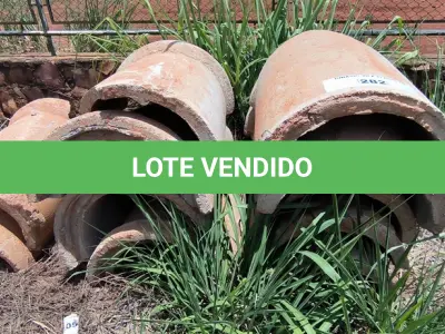 LOTE 282 - 10 MANILHAS EM CONCRETO MEIA CANA GRANDE (NO ESTADO, NÃO SABEMOS SE FUNCIONA. LEILÃO NÃO TEM GARANTIA E NEM DEVOLUÇÃO).