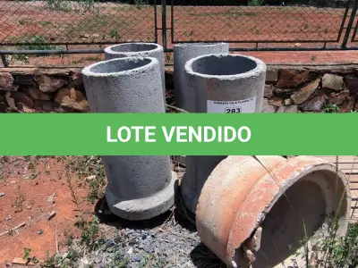 LOTE 283 - 04 MANILHAS EM CONCRETO PEQUENAS (NO ESTADO, NÃO SABEMOS SE FUNCIONA. LEILÃO NÃO TEM GARANTIA E NEM DEVOLUÇÃO).
