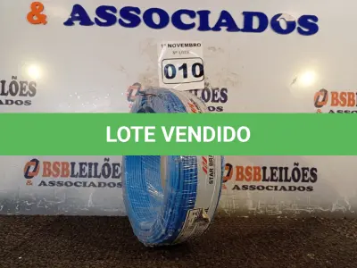 LOTE 010 - 01 ROLO DE CABO FLEXÍVEL 100M 1X2,5MM NA COR AZUL(NOVO). (NO ESTADO) ATENÇÃO! FAZER A VISITAÇÃO ANTES DE ARREMATAR, NÃO SABEMOS SE FUNCIONA. LEILÃO NÃO TEM GARANTIA E NEM DEVOLUÇÃO, SUJEITO A POSSÍVEIS AVARIAS VISÍVEIS/OCULTAS E/OU AUSÊNCIA DE COMPONENTES.