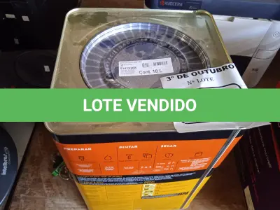 LOTE 101 - 01 LATA DE TINTA PARA PISO SUVINIL 18L NA COR CINZA ESCURO. (NO ESTADO) ATENÇÃO! FAZER A VISITAÇÃO ANTES DE ARREMATAR, NÃO SABEMOS SE FUNCIONA. LEILÃO NÃO TEM GARANTIA E NEM DEVOLUÇÃO, SUJEITO A POSSÍVEIS AVARIAS VISÍVEIS/OCULTAS E/OU AUSÊNCIA DE COMPONENTES.