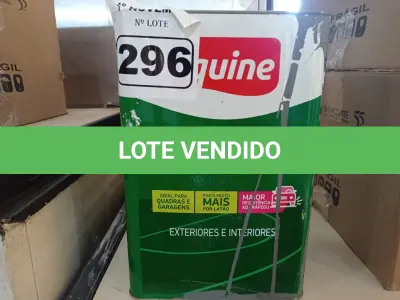 LOTE 296 - 01 LATA DE TINTA PARA PISO IQUINE COR CINZA MÉDIO 18L. (NO ESTADO) ATENÇÃO! FAZER A VISITAÇÃO ANTES DE ARREMATAR, NÃO SABEMOS SE FUNCIONA. LEILÃO NÃO TEM GARANTIA E NEM DEVOLUÇÃO, SUJEITO A POSSÍVEIS AVARIAS VISÍVEIS/OCULTAS E/OU AUSÊNCIA DE COMPONENTES.