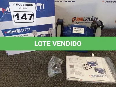 LOTE 147 - 01 MOTO ESMERIL 150/5”. (NO ESTADO) ATENÇÃO! FAZER A VISITAÇÃO ANTES DE ARREMATAR, NÃO SABEMOS SE FUNCIONA. LEILÃO NÃO TEM GARANTIA E NEM DEVOLUÇÃO, SUJEITO A POSSÍVEIS AVARIAS VISÍVEIS/OCULTAS E/OU AUSÊNCIA DE COMPONENTES.