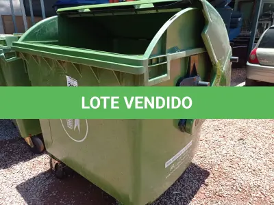 LOTE 290 - 01 CONTAINER HDPE EM-840 1200L. (NO ESTADO) ATENÇÃO! FAZER A VISITAÇÃO ANTES DE ARREMATAR, NÃO SABEMOS SE FUNCIONA. LEILÃO NÃO TEM GARANTIA E NEM DEVOLUÇÃO, SUJEITO A POSSÍVEIS AVARIAS VISÍVEIS/OCULTAS E/OU AUSÊNCIA DE COMPONENTES.