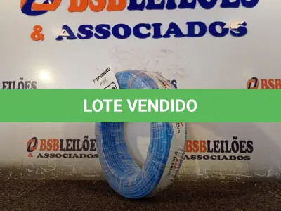 LOTE 110 - 01 ROLO DE CABO FLEXÍVEL 100M 1X4MM NA COR AZUL(NOVO). (NO ESTADO) ATENÇÃO! FAZER A VISITAÇÃO ANTES DE ARREMATAR, NÃO SABEMOS SE FUNCIONA. LEILÃO NÃO TEM GARANTIA E NEM DEVOLUÇÃO, SUJEITO A POSSÍVEIS AVARIAS VISÍVEIS/OCULTAS E/OU AUSÊNCIA DE COMPONENTES.