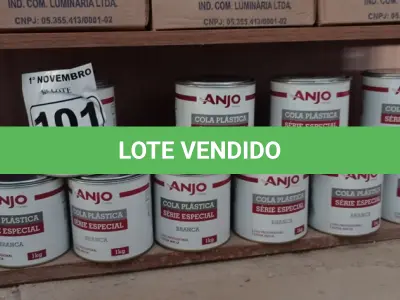 LOTE 101 - 12 LATAS DE COLA PLÁSTICA ANJO 1KG. (NO ESTADO) ATENÇÃO! FAZER A VISITAÇÃO ANTES DE ARREMATAR, NÃO SABEMOS SE FUNCIONA. LEILÃO NÃO TEM GARANTIA E NEM DEVOLUÇÃO, SUJEITO A POSSÍVEIS AVARIAS VISÍVEIS/OCULTAS E/OU AUSÊNCIA DE COMPONENTES.