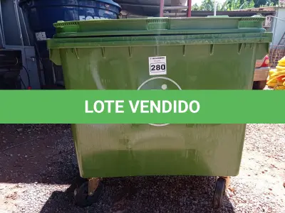 LOTE 280 - 01 CONTAINER HDPE EM-840 660L. (NO ESTADO) ATENÇÃO! FAZER A VISITAÇÃO ANTES DE ARREMATAR, NÃO SABEMOS SE FUNCIONA. LEILÃO NÃO TEM GARANTIA E NEM DEVOLUÇÃO, SUJEITO A POSSÍVEIS AVARIAS VISÍVEIS/OCULTAS E/OU AUSÊNCIA DE COMPONENTES.