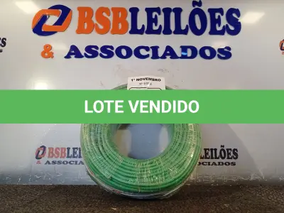 LOTE 150 - 01 ROLO DE CABO FLEXÍVEL 100M 1X10MM NA COR VERDE(NOVO). (NO ESTADO) ATENÇÃO! FAZER A VISITAÇÃO ANTES DE ARREMATAR, NÃO SABEMOS SE FUNCIONA. LEILÃO NÃO TEM GARANTIA E NEM DEVOLUÇÃO, SUJEITO A POSSÍVEIS AVARIAS VISÍVEIS/OCULTAS E/OU AUSÊNCIA DE COMPONENTES.