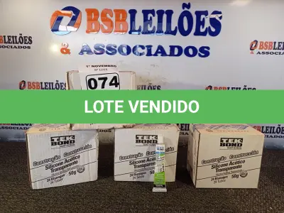 LOTE 074 - 04 CAIXAS COM BISNAGAS DE SILICONE MULTIUSO TRANSPARENTE. (NO ESTADO) ATENÇÃO! FAZER A VISITAÇÃO ANTES DE ARREMATAR, NÃO SABEMOS SE FUNCIONA. LEILÃO NÃO TEM GARANTIA E NEM DEVOLUÇÃO, SUJEITO A POSSÍVEIS AVARIAS VISÍVEIS/OCULTAS E/OU AUSÊNCIA DE COMPONENTES.